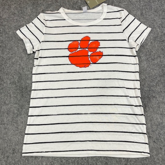 Alternative Apparel Clemson Tigers Striped T-Shirt Womens Medium NWT - Picture 1 of 8